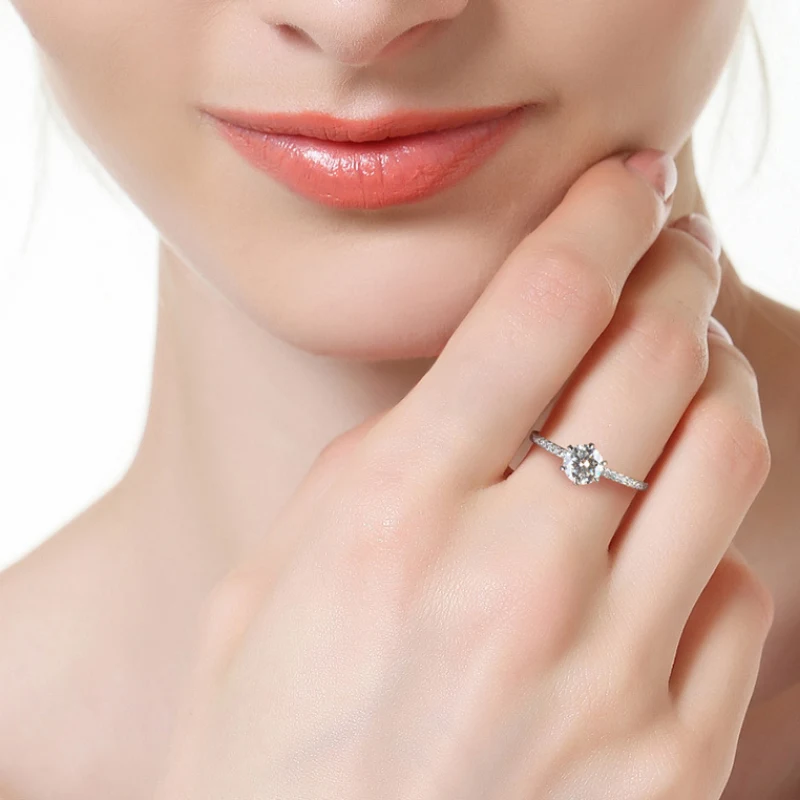 1 Carat Moissanite Engagement Ring – Radiant sterling silver solitaire for modern brides by Mireli Jewelry – perfect gift for her