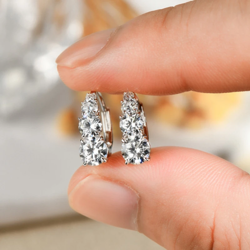 Elegant 925 Sterling Silver Moissanite Drop Earrings – Meteor Design for Women by Mireli Jewelry