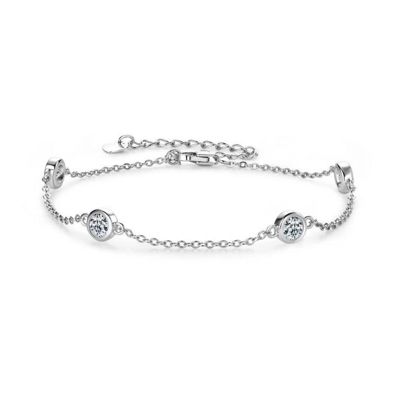 Minimalist Lab Grown Diamond Bracelet in 18K Gold Plated S925 Sterling Silver for Elegant Women by Mireli Jewelry