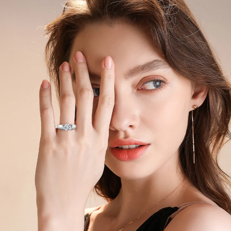 2 carat D color moissanite solitaire ring for women in white or yellow gold over sterling silver by Mireli Jewelry