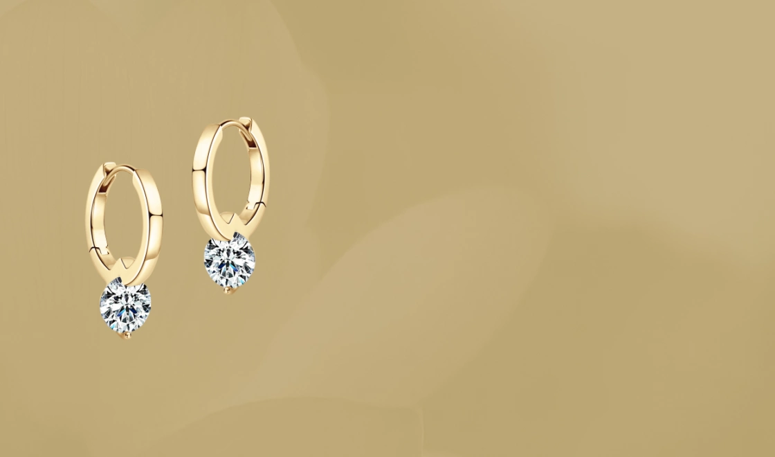 Luna Glow Moissanite Hoop Earrings – 18K Gold Plated 925 Sterling Silver Jewelry for Women in UK, US, Canada, Australia, Germany, France, Japan, Korea, and New Zealand
