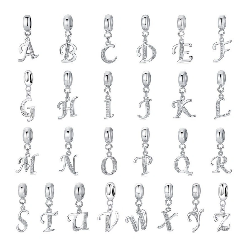 Sterling Silver A–Z Letter Charms – Personalized Initial Pendants for Women’s Necklaces & Bracelets by Mireli Jewelry